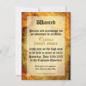 Pirates Party Invite op Antiek kaart (Achterkant)