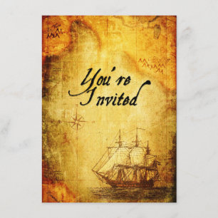 Pirates Party Invite op Antiek kaart