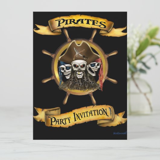 Pirates Party Uitnodiging (Staand voorkant)