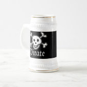 Pirates tasse de bière avec crâne et os croisés im (Devant gauche)