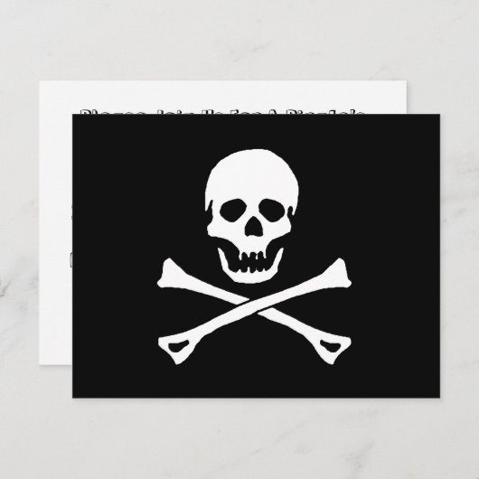 PIRATES THÈME DU PARTI JOLLY ROGER INVITATION AU D (Devant / Derrière)