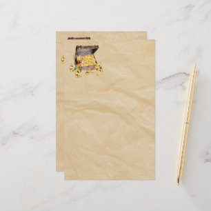 Pirate's Treasure Chest on Crinkle Paper Briefpapier