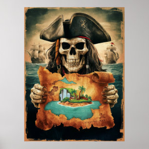Pirate's Treasure Kaart Poster