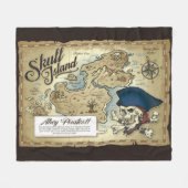 Pirates Treasure Map, Skull Island Fleece Deken (Voorkant (Horizontaal))