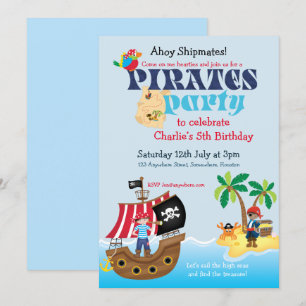Pirates verjaardagsfeestje kaart