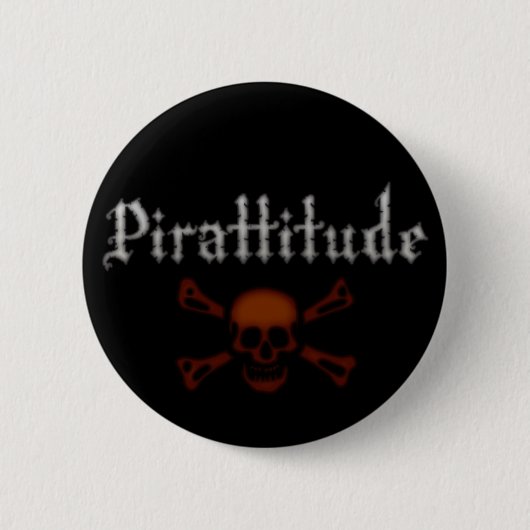 Pirattitude Blood Jolly Roger Ronde Button 5,7 Cm (Voorkant)