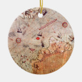 piri reis antieke kaart geschiedenis mysterie Ant Keramisch Ornament (Voorkant)