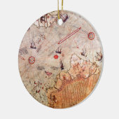 piri reis antieke kaart geschiedenis mysterie Ant Keramisch Ornament (Links)