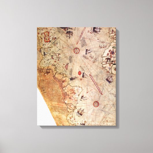 Piri Reis Wereldkaart Canvas Afdruk (Voorkant)