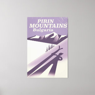 Pirin Mountains Bulgaria ski poster Canvas Afdruk