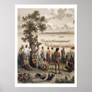 Pirogue races op de Bassac-rivier, detail van 'Bij Poster