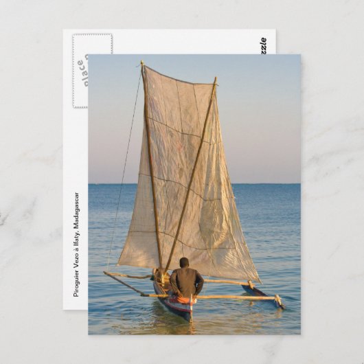 Piroguier Vezo Briefkaart (Voorkant / Achterkant)