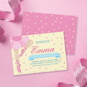 Pirouette Roze Ballerina Verjaardagsuitnodiging Kaart