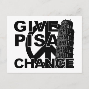 Pisa Chance aangepast briefkaart geven