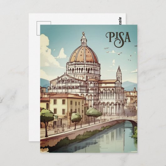 Pisa Italië reizen Briefkaart (Voorkant / Achterkant)