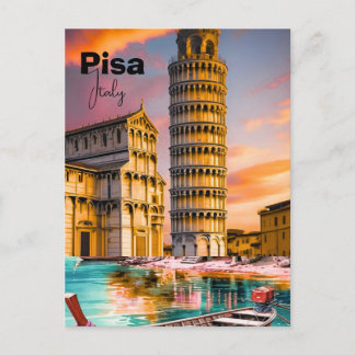Pisa Italy Travel Postcard, Pisa Travel Art Postca Briefkaart