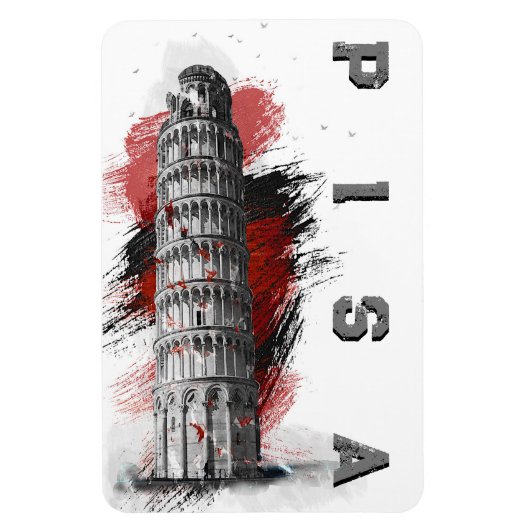 Pisa Scheve Toren Souvenir Magneet (Verticaal)