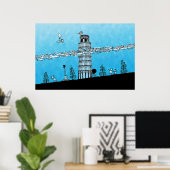 Pisa Tower Poster (Thuiskantoor)