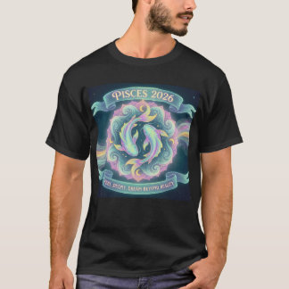 Pisces 2026 Zodiac Mandala | Water Sign Astrology T-shirt
