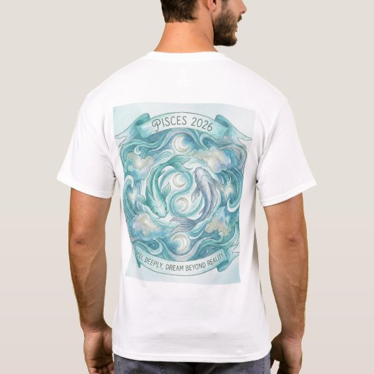 Pisces 2026 Zodiac Twin Fish Mandala – Intuition & T-shirt (Achterkant)
