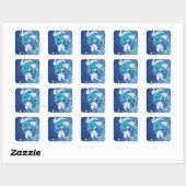 Pisces 2 vierkante sticker (Vel)
