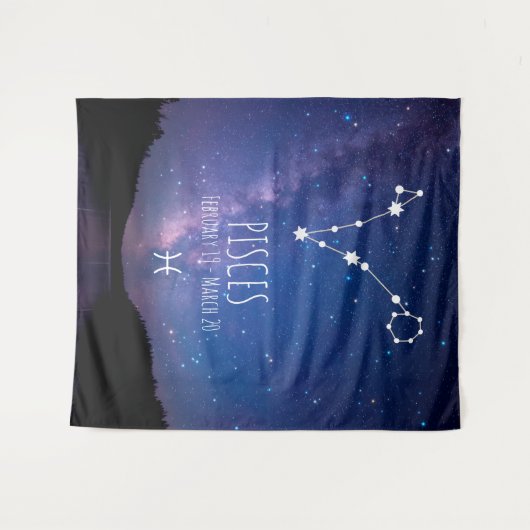 Pisces | Aangepaste astrologie Tapestry Wandkleed (Voorkant (horizontaal))