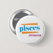 Pisces Aqua Ronde Button 5,7 Cm (Voorkant /achterkant)