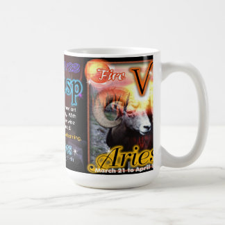 Pisces Aries mok zodiaal wit 15 oz