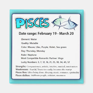 Pisces Astrological Horoscope Sign Magnet Magneet