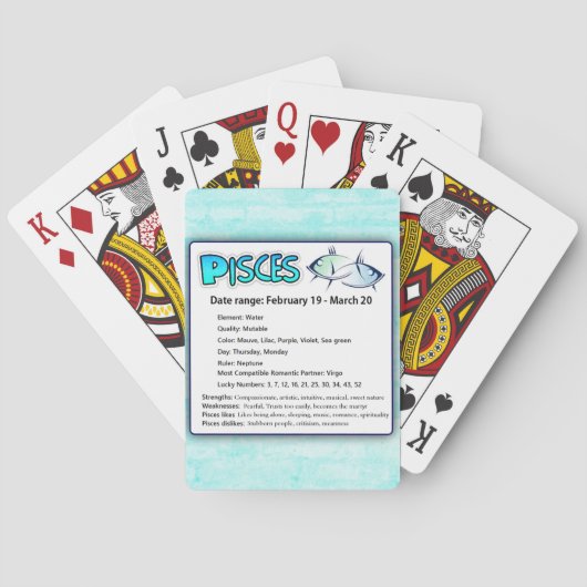 Pisces Astrological Horoscope Zodiac Cards Speelkaarten (Achterkant)