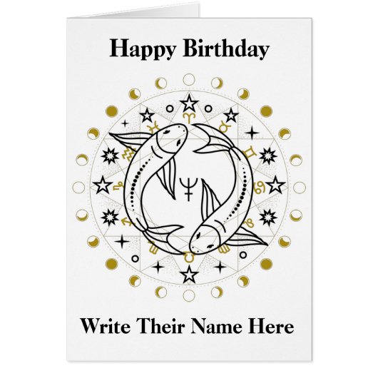 Pisces Astrology Birthday Kaart feb 19-maart 20 (Voorkant)