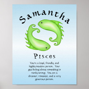 Pisces Astrology Zodiac Fish Sign Poster