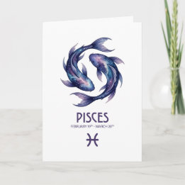 Pisces Birthday Card Feestdagen Kaart