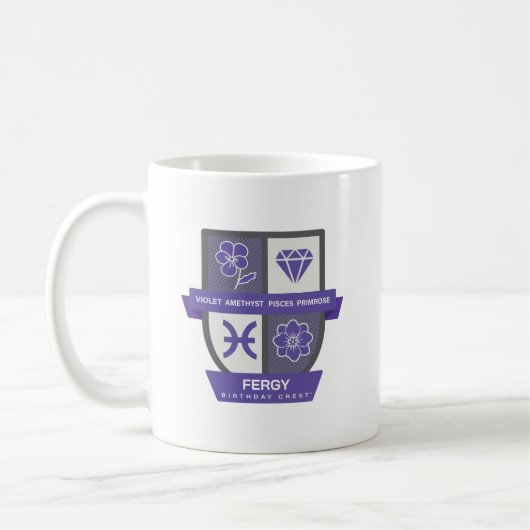 Pisces Birthday Crest™ for February 19-29 Mug (Gauche)