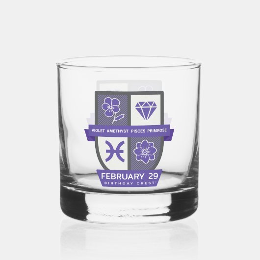 Pisces Birthday Crest™ for February 19-29 Whisky Glas (Voorkant)