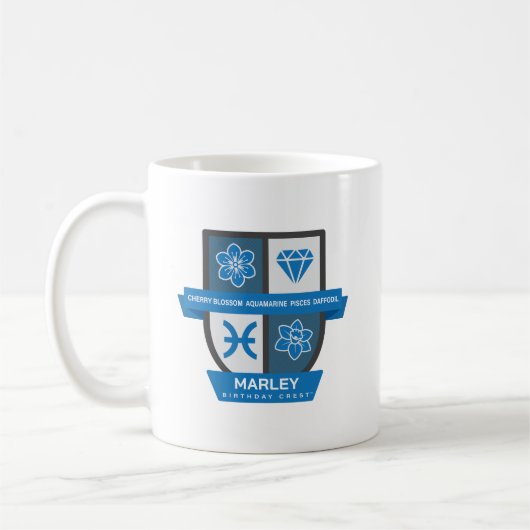 Pisces Birthday Crest™ for March 1-20 Mug Koffiemok (Links)