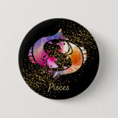 Pisces - Birthday Sign Ronde Button 5,7 Cm (Voorkant)
