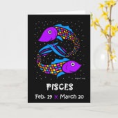 PISCES - CARTE D'ACCUEIL ZODIAC (Fleur jaune)