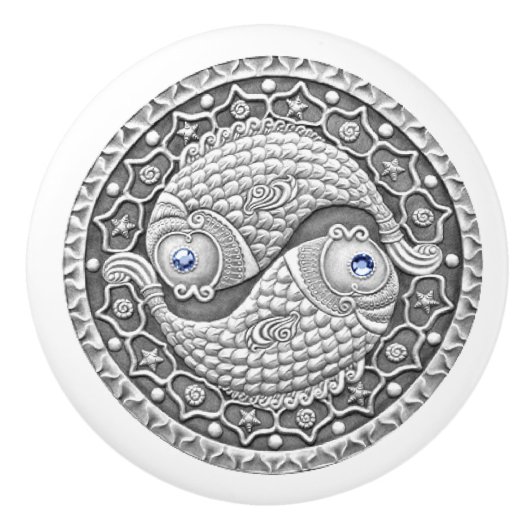 Pisces Ceramic Knob. Keramische Knop (Voorkant)