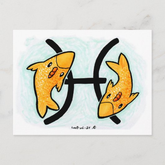 Pisces Chicken Briefkaart (Voorkant)