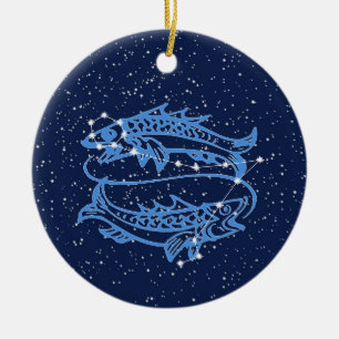 Pisces Constellation and Zodiac Sign met sterren Keramisch Ornament