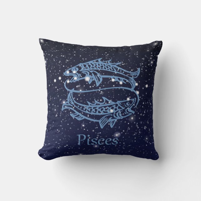 Pisces Constellation and Zodiac Sign met sterren Kussen (Voorkant)