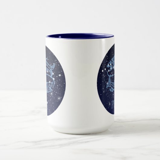Pisces Constellation and Zodiac Sign met sterren Mok (Midden)