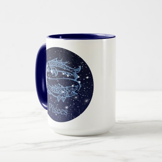 Pisces Constellation and Zodiac Sign met sterren Mok (Voorkant links)