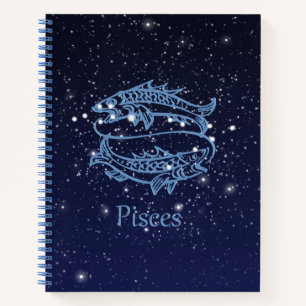 Pisces Constellation and Zodiac Sign met sterren Notitieboek