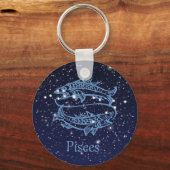 Pisces Constellation and Zodiac Sign met sterren Sleutelhanger (Voorkant)
