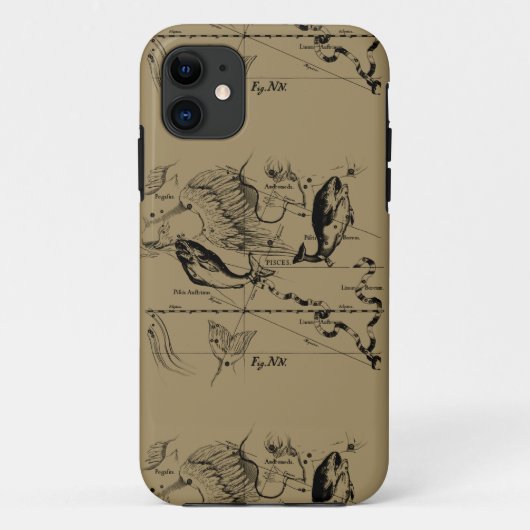 Pisces Constellation Hevelius 1690 Decor Case-Mate iPhone Case (Achterkant)
