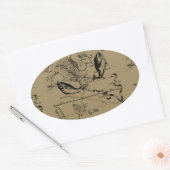 Pisces Constellation Hevelius 1690 Decor Ovale Sticker (Envelop)