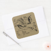 Pisces Constellation Hevelius 1690 Decor Vierkante Sticker (Envelop)