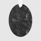 Pisces Constellation Hevelius 1690 Map Engraving Ornament (voorkant)